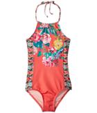 Hobie Kids Petal Pusher One-piece (big Kids) (hot Coral) Girl's Swimsuits One Piece