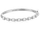 Marchesa Pearl Bangle Bracelet (imitation Rhodium Plating/white Pearl/crystal Stones) Bracelet