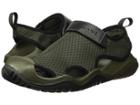 Crocs Swiftwater Mesh Deck Sandal (dark Camo Green/black) Men's Sandals