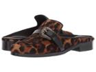 The Kooples Coltskin Leather Mules With Buckle (leopard) Women's Shoes