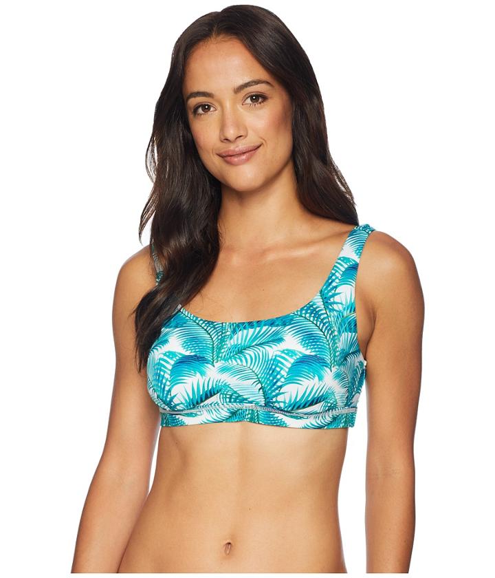 Tommy Bahama Active Among Frond Underwire Sport Bra (ming Jade) Women's Swimwear