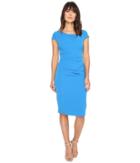 Adrianna Papell Cowl Side Rusched Sheath Dress (regatta Blue) Women's Dress