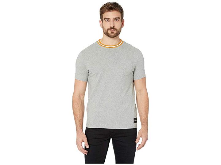 Calvin Klein Jeans Short Sleeve Slub Ringer Tee (grey) Men's T Shirt