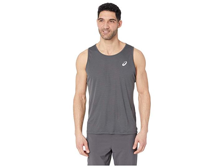 Asics Run Silver Singlet (dark Grey) Men's Workout