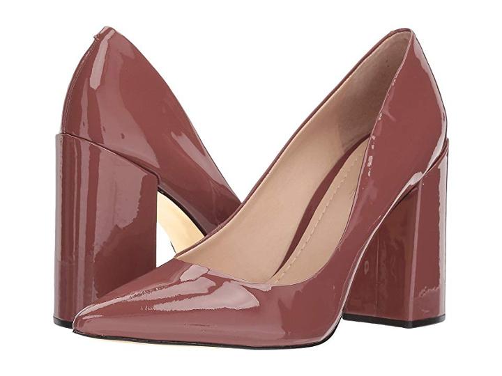 Massimo Matteo Block Heel Pump (dusty Rose Patent) High Heels