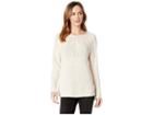 Chaps Cotton Blend Long Sleeve Sweater (heritage Cream/gold Multi) Women's Sweater