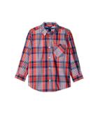 Tommy Hilfiger Kids Everett Plaid Long Sleeve Woven Shirt (toddler/little Kids) (holly Red) Boy's Long Sleeve Button Up