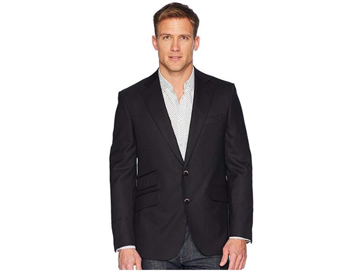 Robert Graham Halden Notch Lapel Blazer (black) Men's Coat