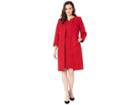 Le Suit Jewel Neck Jacquard Topper And Dress (fire Red) Women's Suits Sets