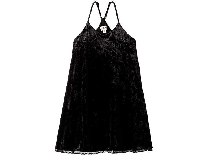 Maddie By Maddie Ziegler Knit Velvet Slip Dress (big Kids) (black) Girl's Dress