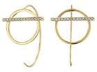 Rebecca Minkoff Bar And Line Threader Hoop Earrings (gold) Earring