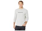 Tommy Jeans Small Text Long Sleeve (light Grey Heather) Men's Clothing