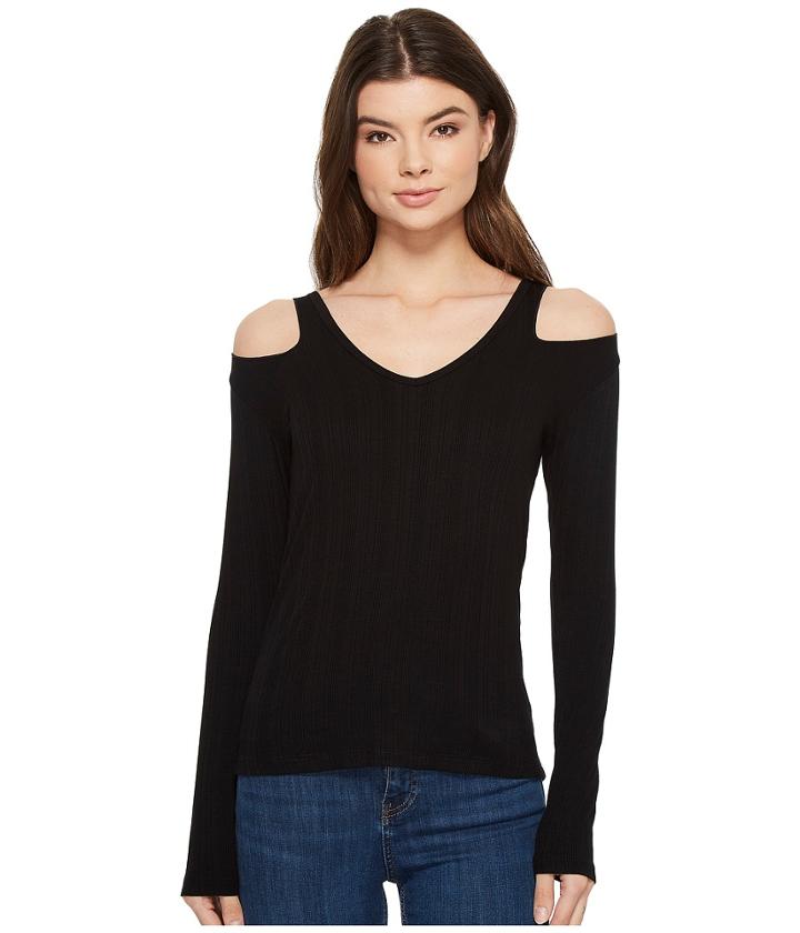 Lna Vera Long Sleeve (black) Women's Clothing