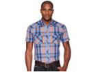 Rock And Roll Cowboy Plaid Short Sleeve Snap B1s5724 (orange) Men's Short Sleeve Button Up