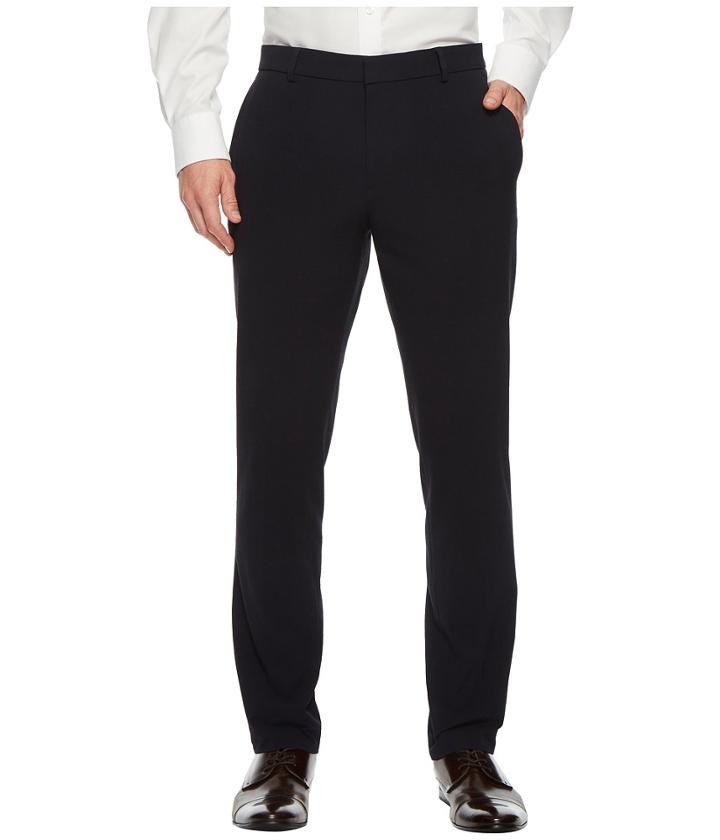 Perry Ellis Portfolio Slim Fit Stretch Seersucker (dark Sapphire) Men's Dress Pants