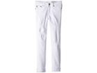 Ag Adriano Goldschmied Kids The Jane Skinny Crop Raw Edge Roll Cuff In White (big Kids) (white) Girl's Jeans