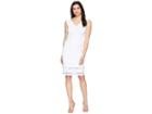Calvin Klein Ribbed Jersey Sheath Dress Cd8a16jg (white) Women's Dress