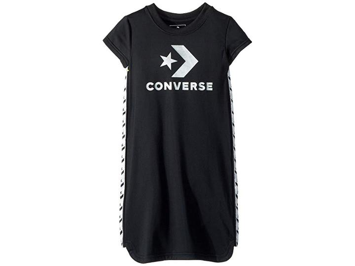 Converse Kids Star Chevron Track Dress (toddler/little Kids) (black) Girl's Dress