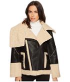 Blank Nyc Bonded Jacket With Faux Fur Shearling In Oatmeal Raison (oatmeal Raison) Women's Coat