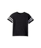 Chaser Kids Extra Soft Crew Neck Tee W/ Vintage Jersey Strappings (toddler/little Kids) (black/white) Boy's T Shirt