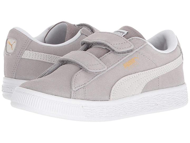 Puma Kids Suede Classic V (little Kid) (ash/puma White) Kids Shoes