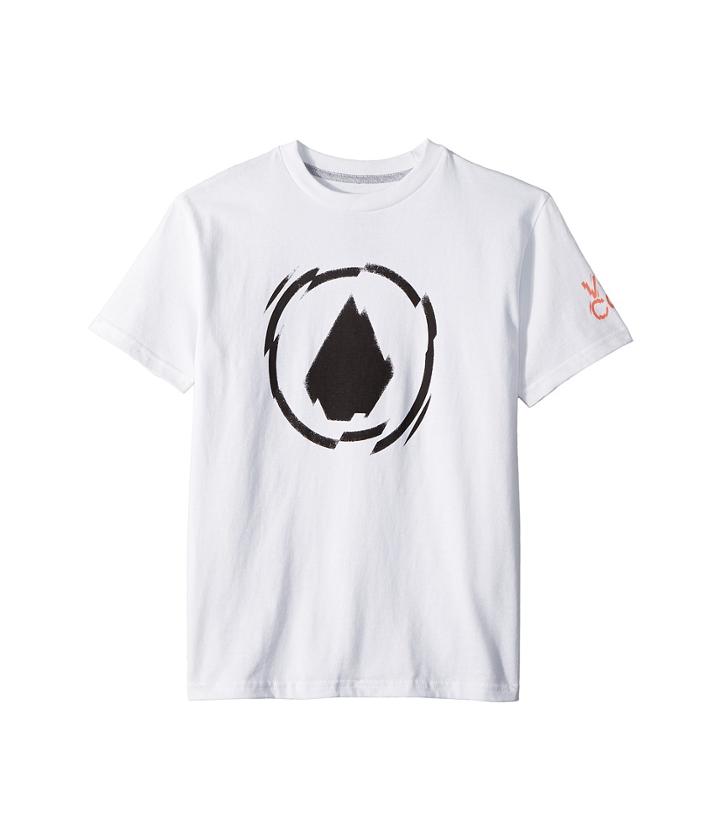 Volcom Kids Shatter Short Sleeve Tee (big Kids) (white) Boy's T Shirt