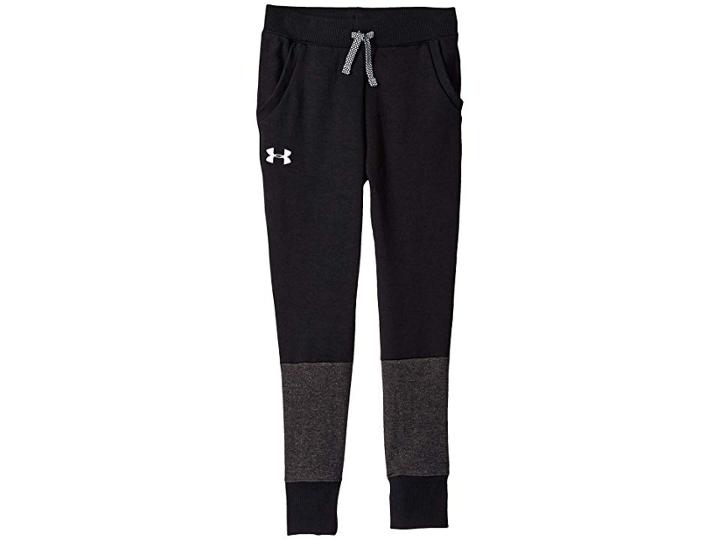 Under Armour Kids Double Knit Tapered Pants (big Kids) (black/white) Boy's Casual Pants