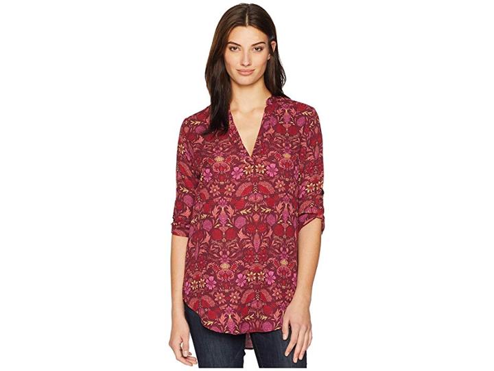 Roper 1841 Crepe Tunic (wine) Women's Blouse