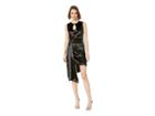 Bebe Hammered Satin Asymmetrical Dress (jet Black) Women's Dress