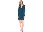 Kenneth Cole New York Long Sleeve V-neck Dress (petrol) Women's Dress