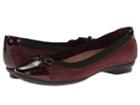Clarks Candra Glow (burgundy Suede) Women's Dress Flat Shoes