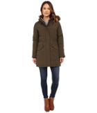 Cole Haan Down Parka With Sherpa Faux Fur Hood Lining (fatigue) Women's Coat