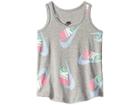 Nike Kids Nsw Futura Graphic Swing Tank Top (little Kids) (dark Grey Heather) Girl's Clothing