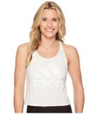 Adidas Sport Id Crop Tank Top (white Melange) Women's Sleeveless
