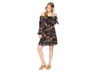 Miss Me Off The Shoulder Printed Dress (black) Women's Dress