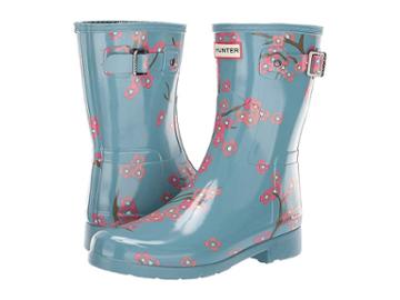 Hunter Refined Blossom Print Short Boot (soft Pine Floral) Women's Rain Boots