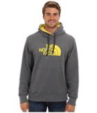 The North Face Half Dome Hoodie (charcoal Grey Heather/acid Yellow) Men's Long Sleeve Pullover