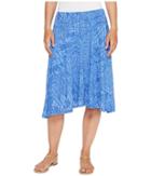 Mod-o-doc Patchwork Burnout Jersey Swing Skirt With Lining (ocean) Women's Skirt