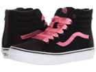 Vans Kids Sk8-hi Zip (little Kid/big Kid) ((satin Velvet) Black/pink Lemonade) Girls Shoes