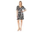 Bobeau Wrap High-low Dress W/ Self Sash (black/white Floral) Women's Dress