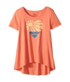Life Is Good Kids Sunshine Heart Scoop Neck Swing Tee (little Kids/big Kids) (fresh Coral) Girl's T Shirt