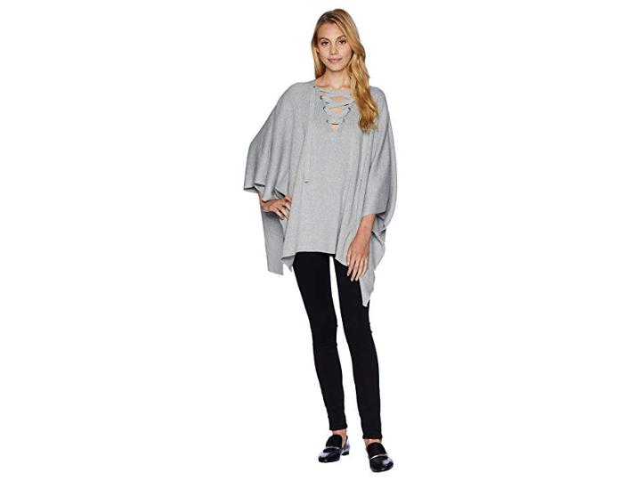 Bishop + Young Harper Poncho (heather Grey) Women's Sweater