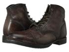 Frye Logan Cap Toe (dark Brown Polished Stonewash) Cowboy Boots