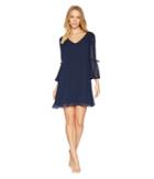 Bebe Trapeze Dress With Double Bell Sleeve (navy) Women's Dress