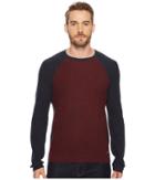 Lucky Brand Colorado Cross Stitch Sweater (burgundy/navy) Men's Sweater