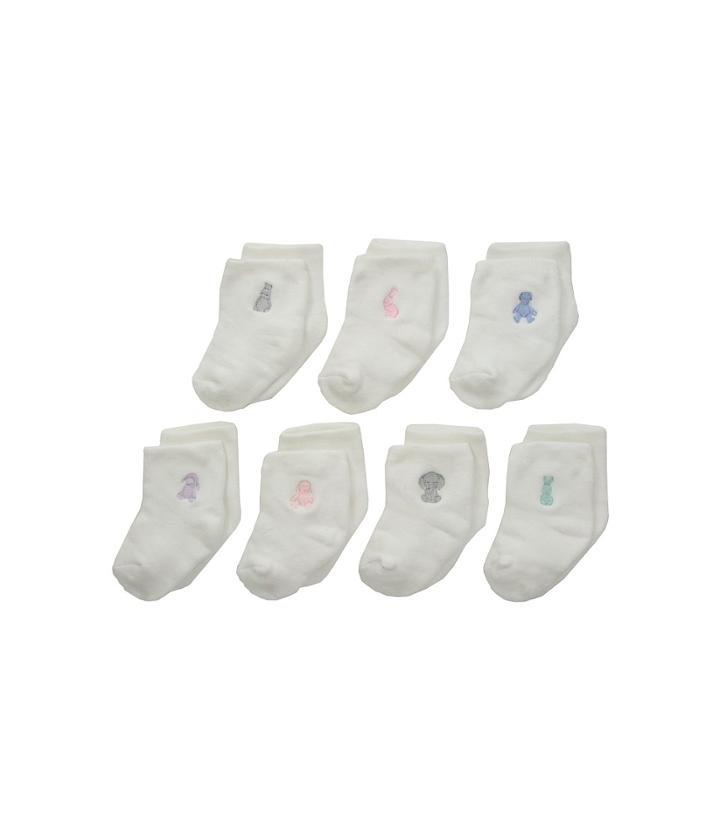 Polo Ralph Lauren Layette 7 Day Box Gift Set (infant) (white Assorted) Women's Crew Cut Socks Shoes