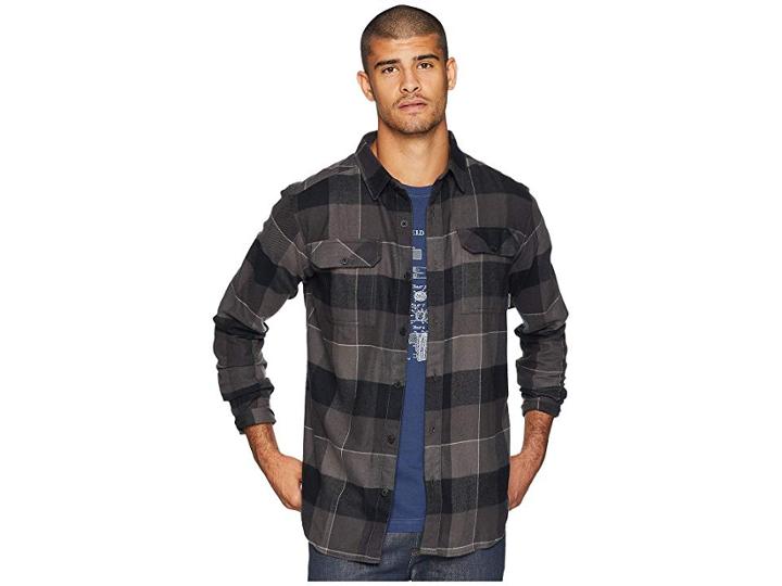 Columbia Flare Guntm Flannel Iii Long-sleeve Shirt (shark Large Plaid) Men's Clothing