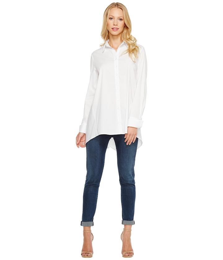 Krazy Larry Button Down Tunic (white) Women's Blouse