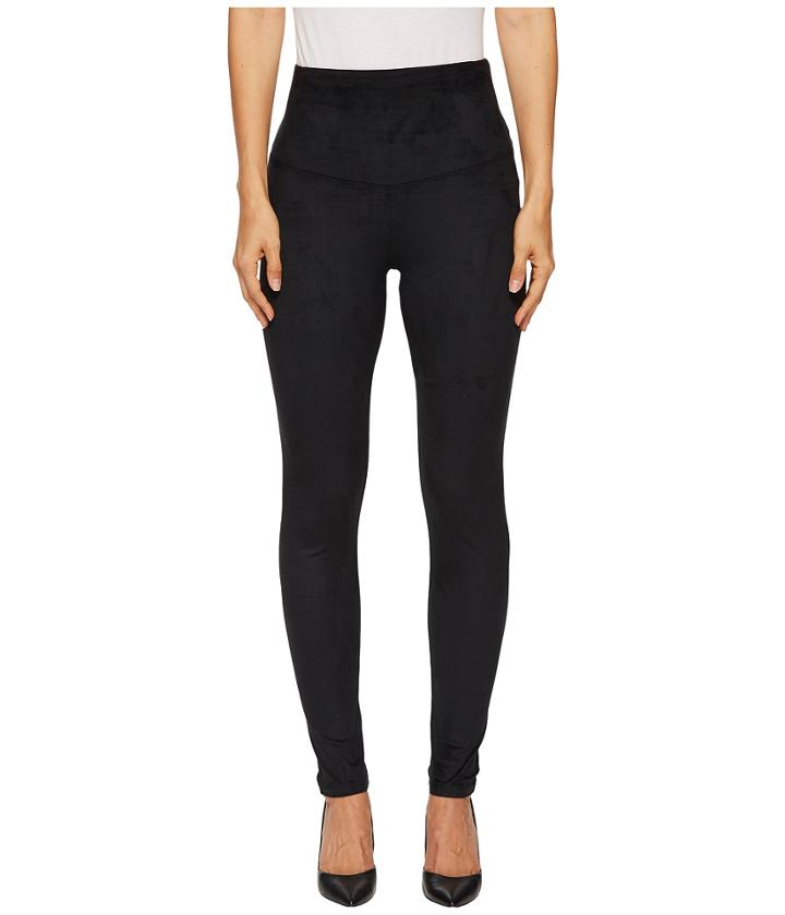 Yummie Faux Suede Signature Waist Band Leggings (black) Women's Casual Pants