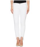 Hudson Tally Mid-rise Skinny Crop W/ Chewed Hem In Destroyed Optical White (destroyed Optical White) Women's Jeans